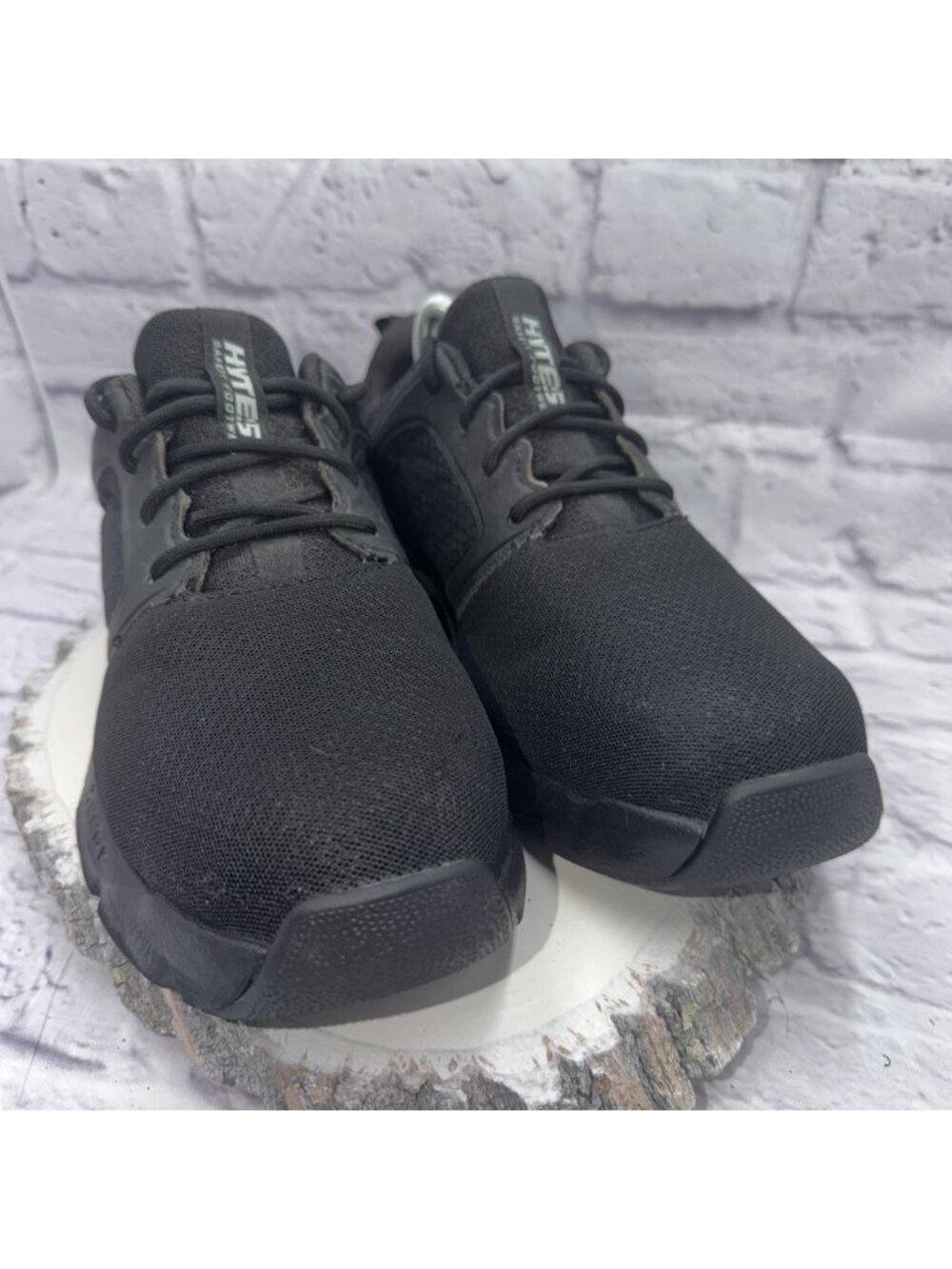 Hytest Men’s Safety Steel Toe Work Shoes Size 10 Wide BLACK Non-Slip - Picture 2 of 12